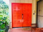 Red Double-Door Front Entrance